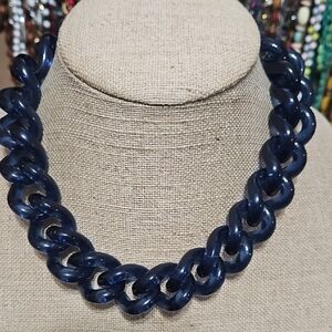 J. Crew Navy Blue Chain Necklace